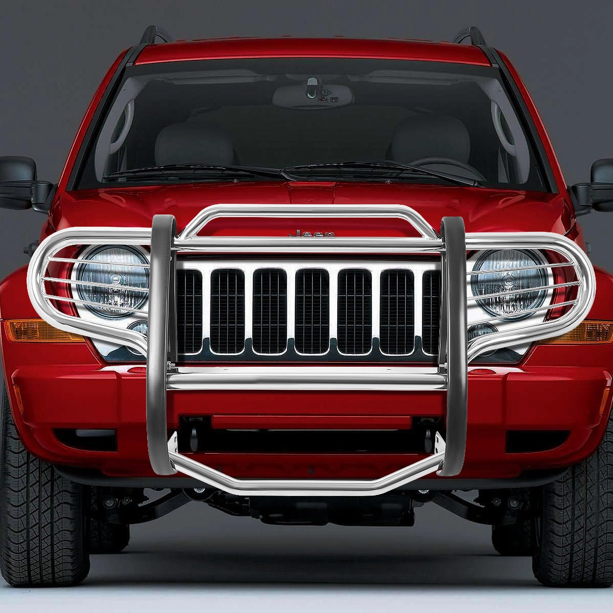02-07 Jeep Liberty Brush Grille Guard - Stainless Steel