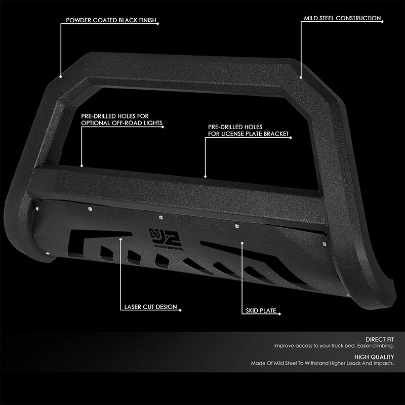 02-09 Dodge Ram 1500 2500 3500 Front Bumper Grille Guard - Carbon Steel