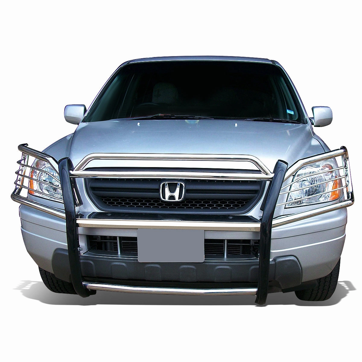 03-08 Honda Pilot Brush Grille Guard - Stainless Steel
