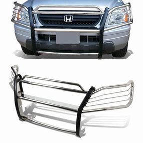 03-08 Honda Pilot Brush Grille Guard - Stainless Steel