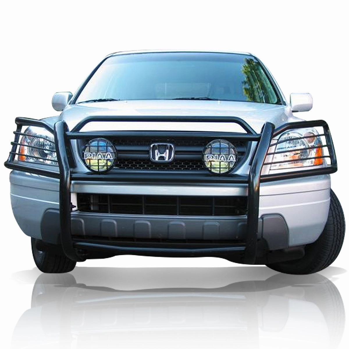03-08 Honda Pilot Brush Grille Guard - Steel - Black