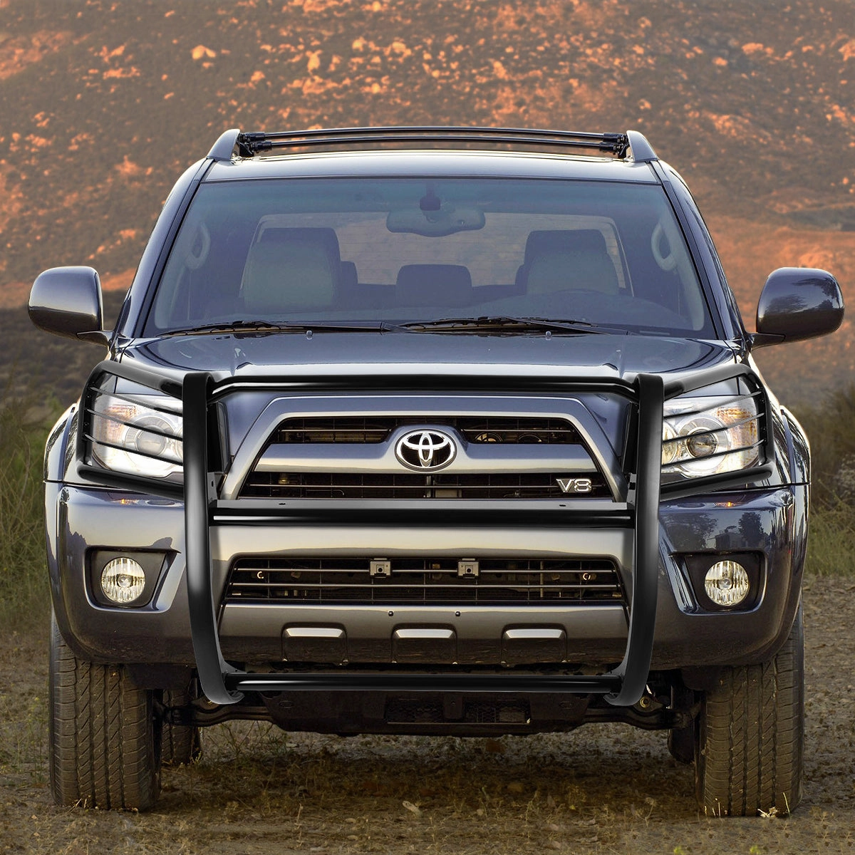03-09 Toyota 4Runner Brush Grille Guard - Steel - Black