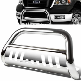 04-08 Ford F150 07-14 Lincoln Navigator Bull Bar w/Skid Plate - Stainless Steel