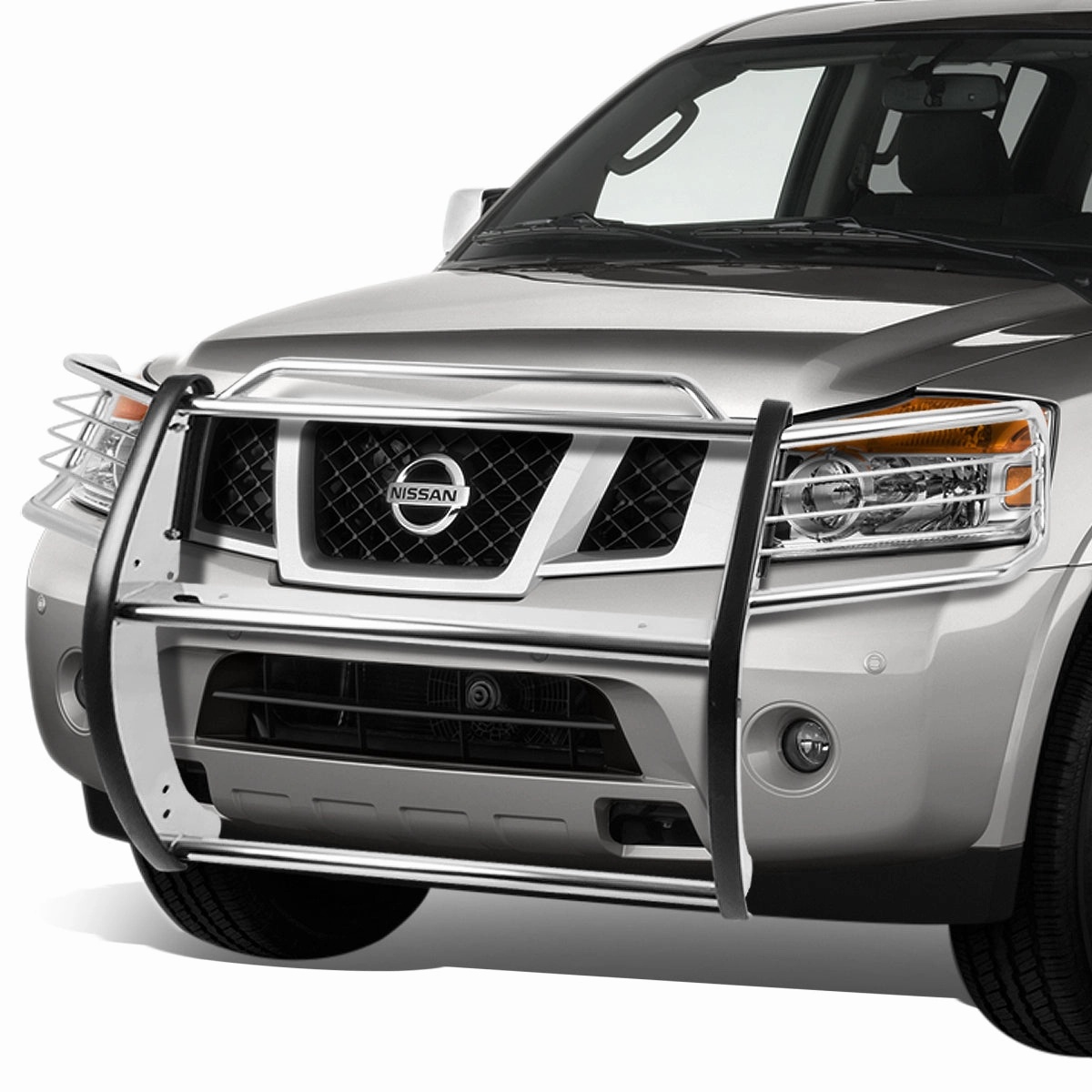 04-15 Nissan Titan Armada Brush Grille Guard - Stainless Steel