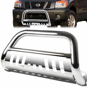 04-15 Nissan Titan Armada Bull Bar w/Skid Plate - Stainless Steel
