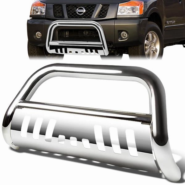 04-15 Nissan Titan Armada Bull Bar w/Skid Plate - Stainless Steel