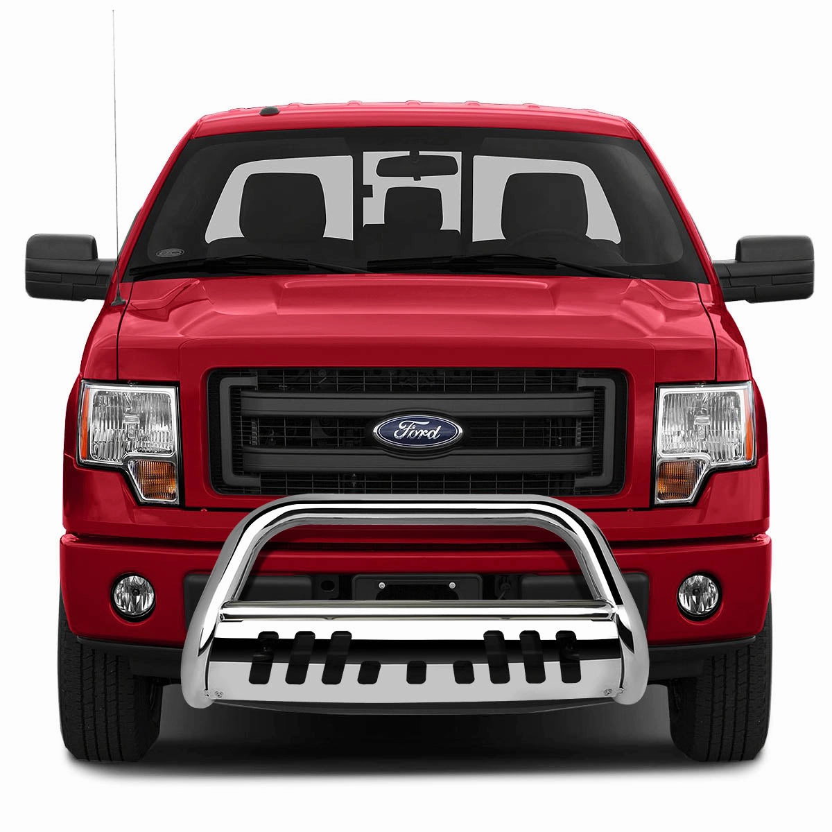 05-07 Ford F250 F350 F450 F550 Super Duty Bull Bar w/Skid Plate - Stainless Steel