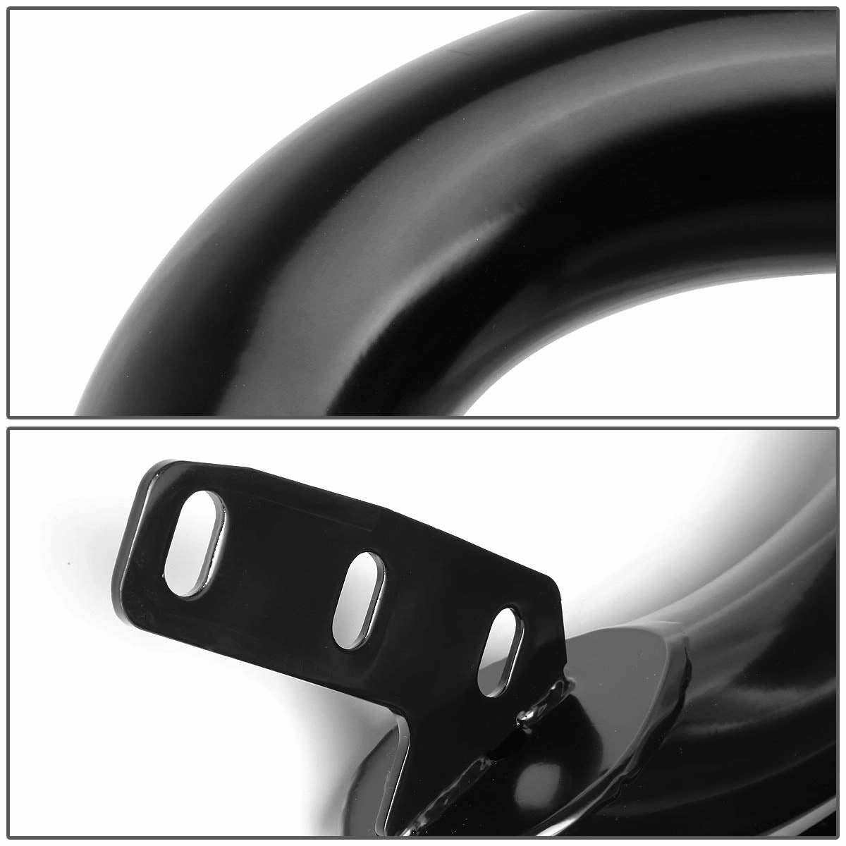 05-10 Dodge Dakota Bull Bar w/Skid Plate - Stainless Steel - Black