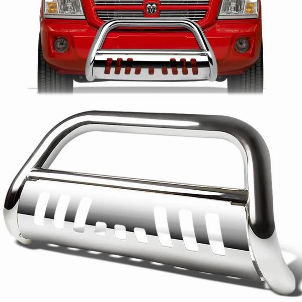 05-10 Dodge Dakota Bull Bar w/Skid Plate - Stainless Steel