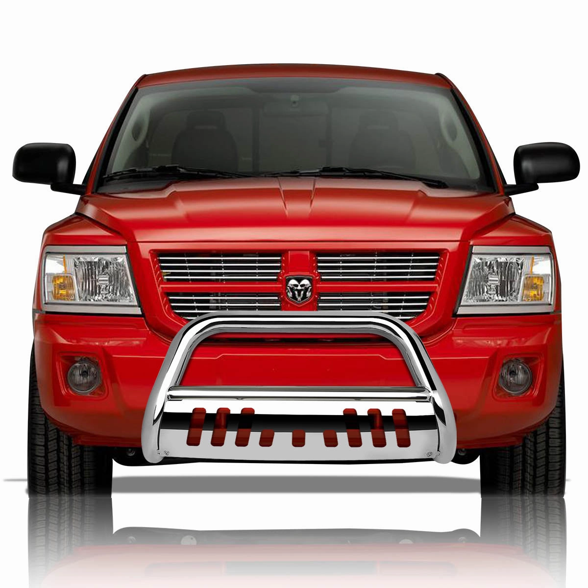 05-10 Dodge Dakota Bull Bar w/Skid Plate - Stainless Steel