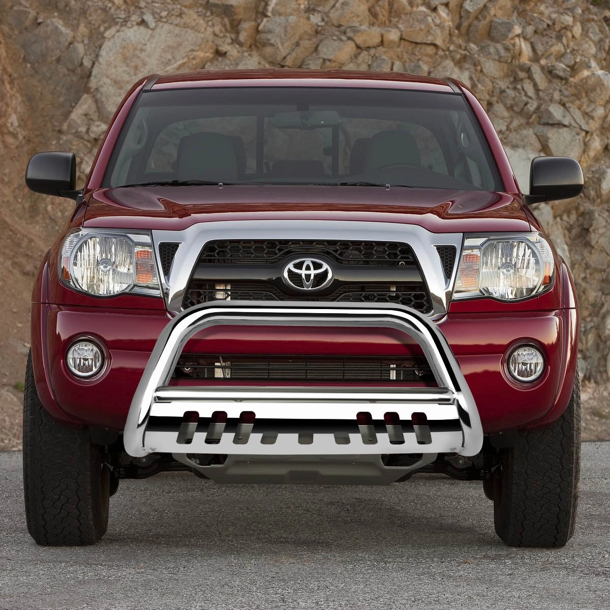 05-15 Toyota Tacoma Bull Bar w/Skid Plate - Stainless Steel