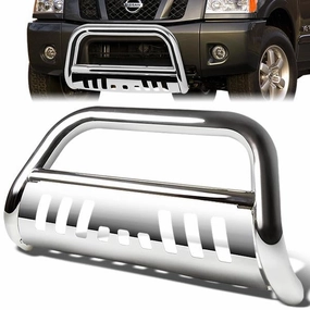 05-16 Nissan Xterra Frontier Bull Bar w/Skid Plate - Stainless Steel