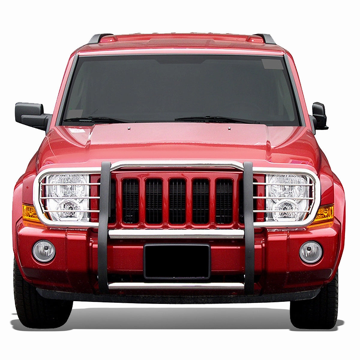 06-10 Jeep Commander Brush Grille Guard - Stainless Steel