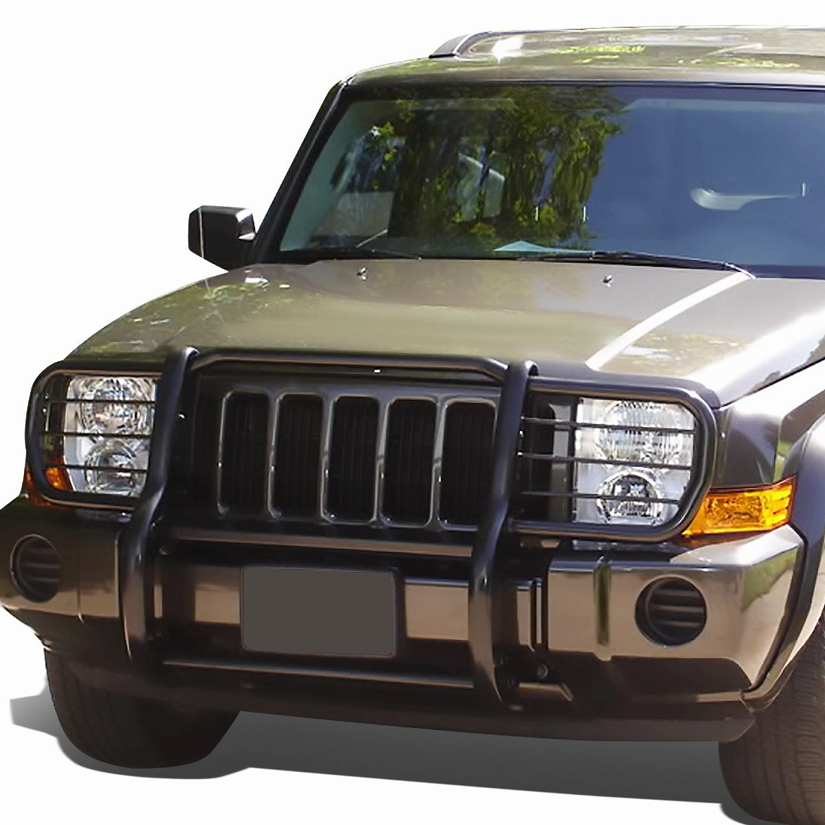 06-10 Jeep Commander Brush Grille Guard - Steel - Black