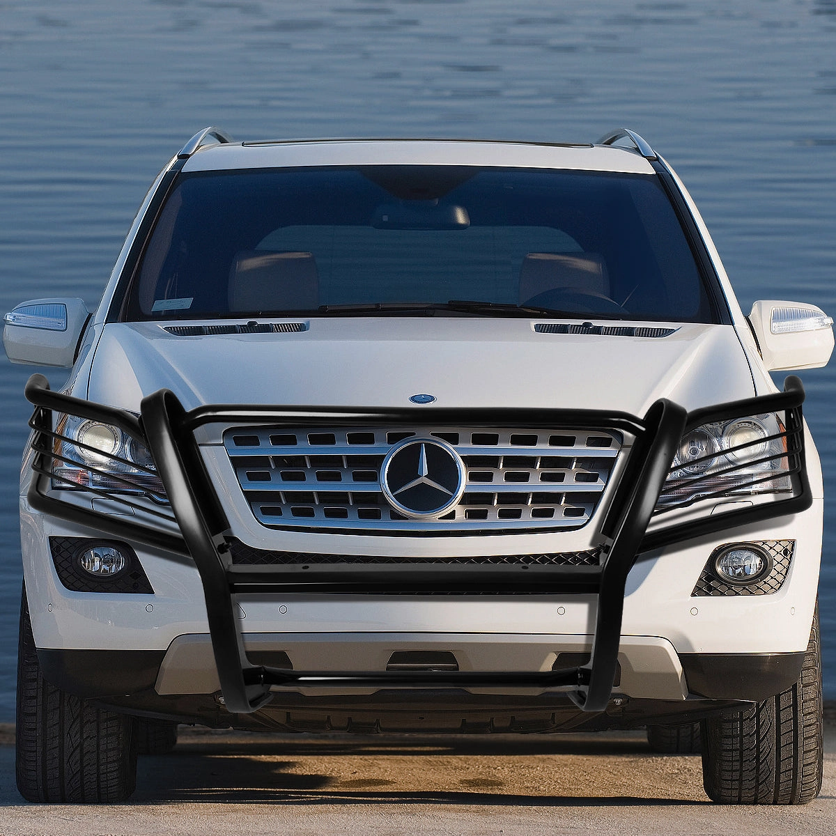 06-11 Mercedes-Benz ML320 ML350 ML450 ML500 ML550 ML63 Brush Grille Guard - Steel - Black