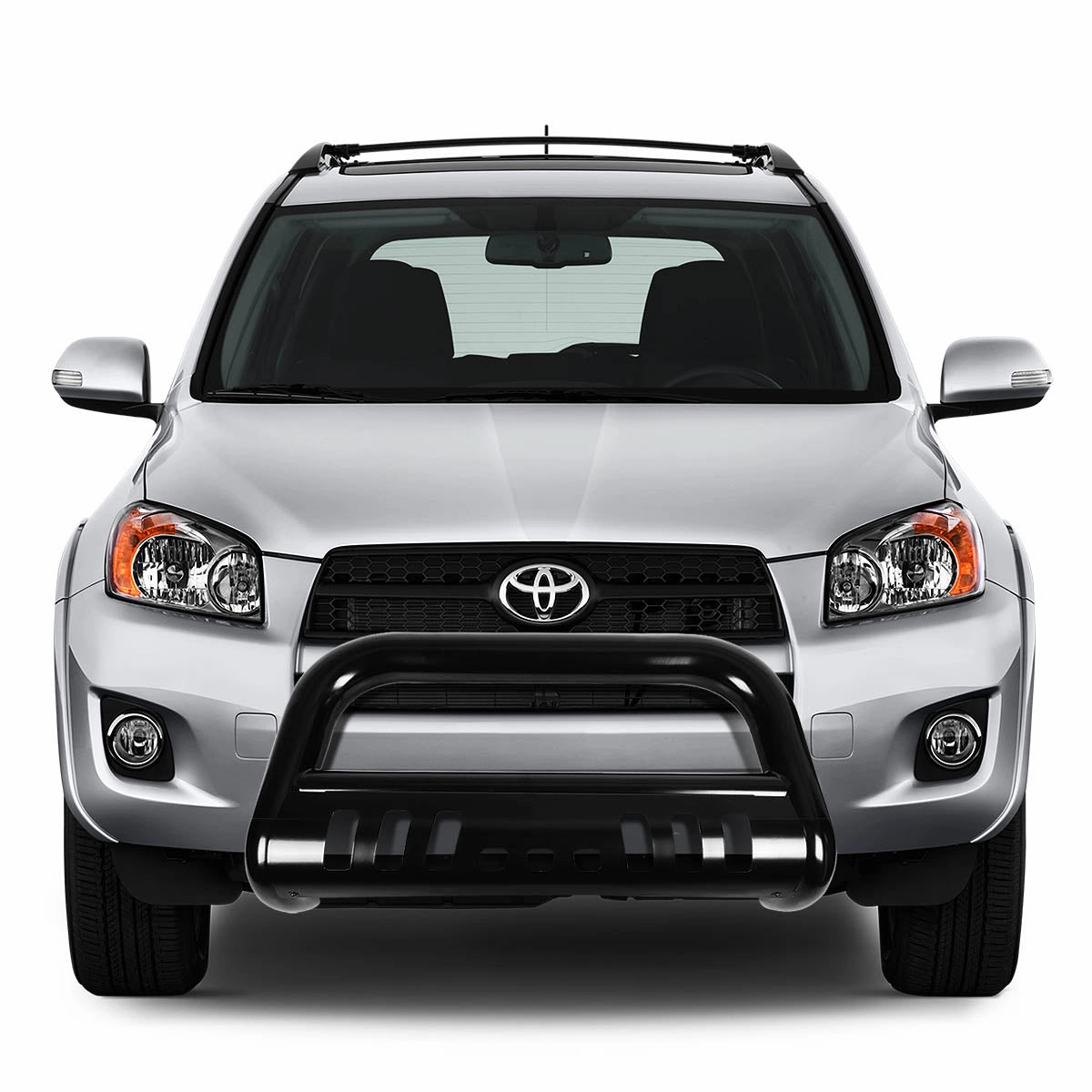 06-16 Toyota RAV4 Bull Bar w/Skid Plate - Stainless Steel - Black