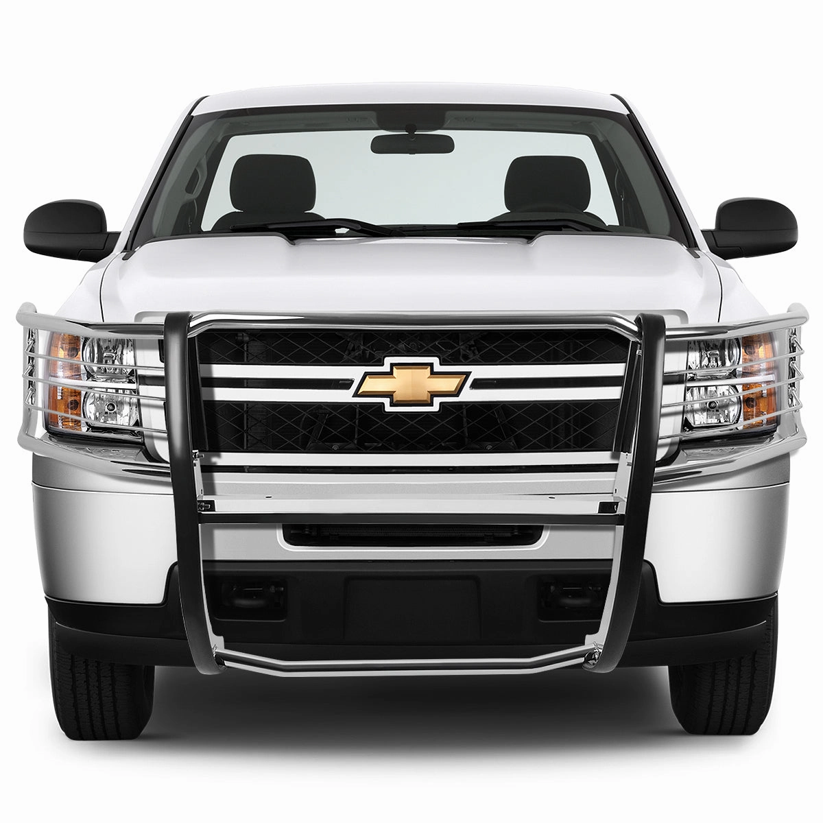 07-13 Chevy Silverado 1500 Brush Grille Guard - Steel - Stainless Steel