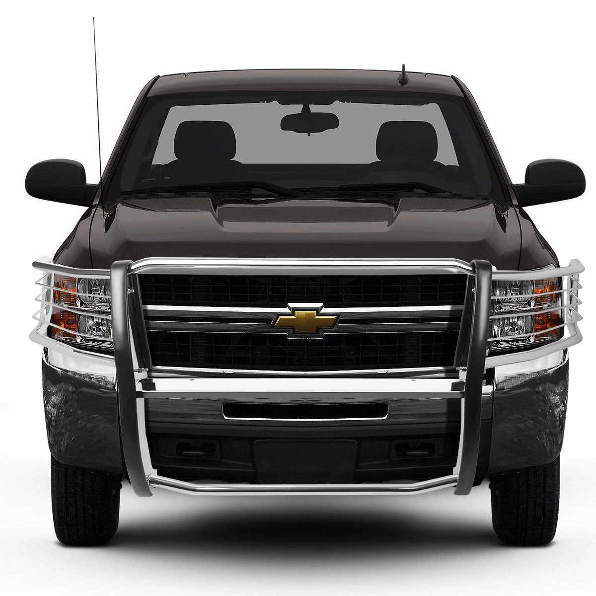 07-13 Chevy Silverado 2500 3500HD Brush Grille Guard - Steel - Stainless Steel