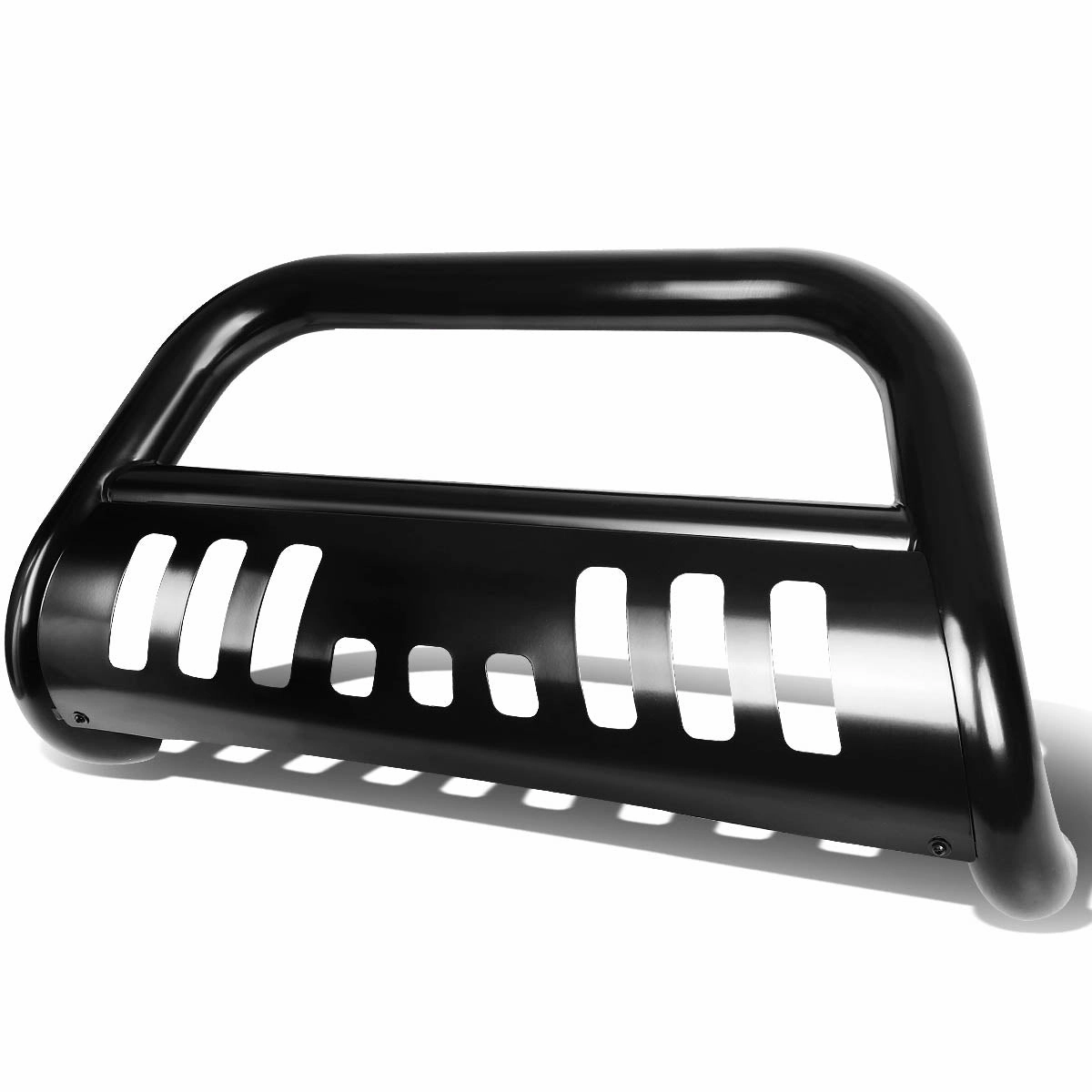 07-13 Chevy Silverado GMC Sierra 1500 Bull Bar w/Skid Plate - Stainless Steel - Black