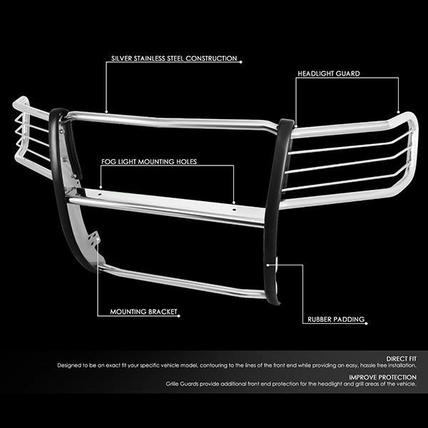 07-13 GMC Sierra 1500 Brush Grille Guard - Stainless Steel