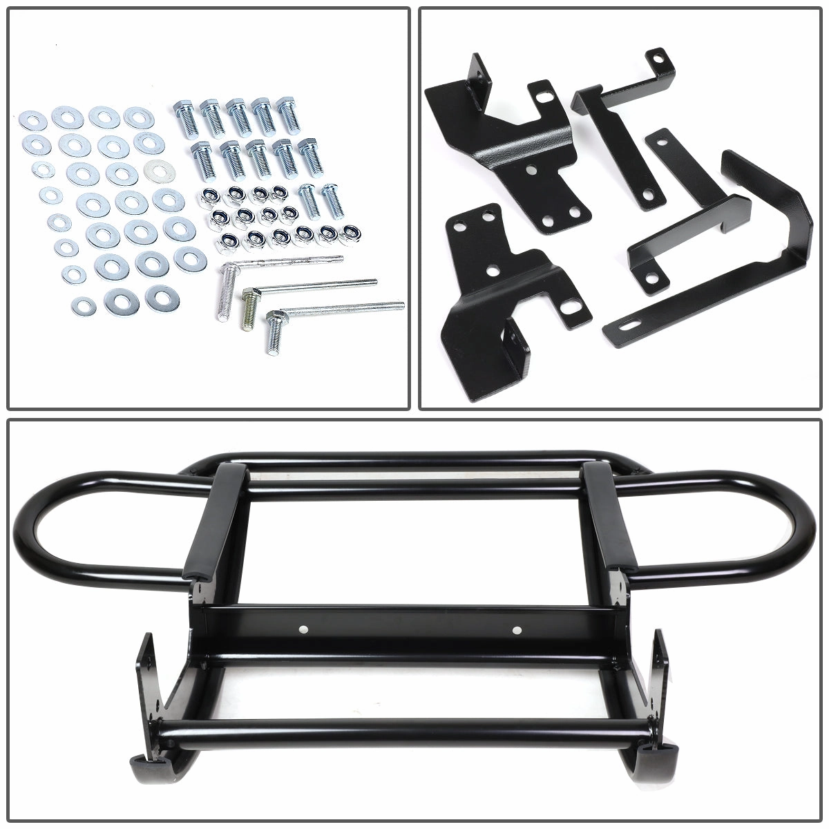 07-17 Jeep Wrangler Brush Grille Guard - Steel - Black