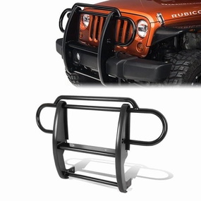 07-17 Jeep Wrangler Brush Grille Guard - Steel - Black