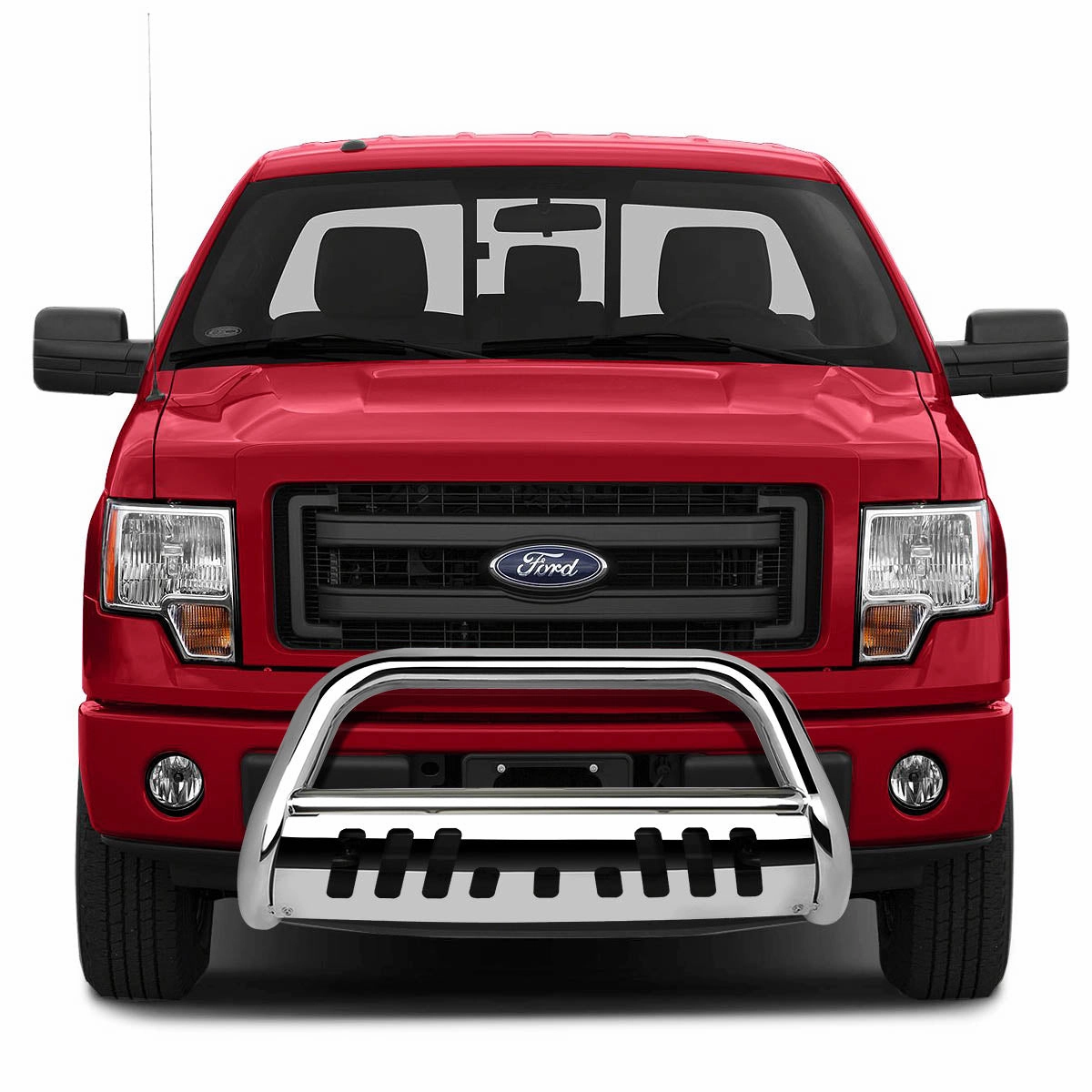 08-10 Ford F250 F350 F450 Super Duty Bull Bar w/Skid Plate - Stainless Steel
