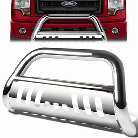 08-10 Ford F250 F350 F450 Super Duty Bull Bar w/Skid Plate - Stainless Steel