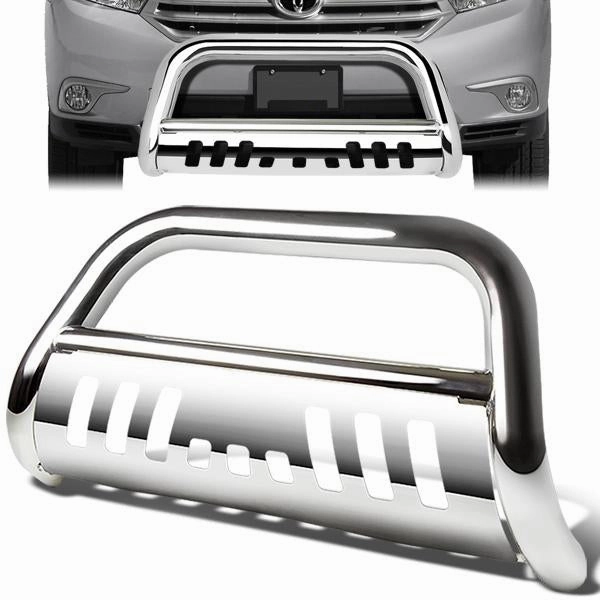 08-13 Toyota Highlander Bull Bar w/Skid Plate - Stainless Steel