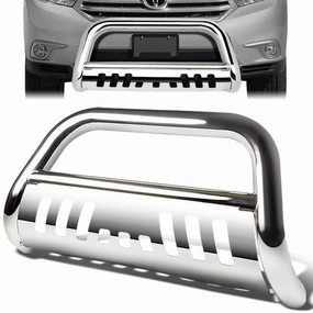 08-13 Toyota Highlander Bull Bar w/Skid Plate - Stainless Steel