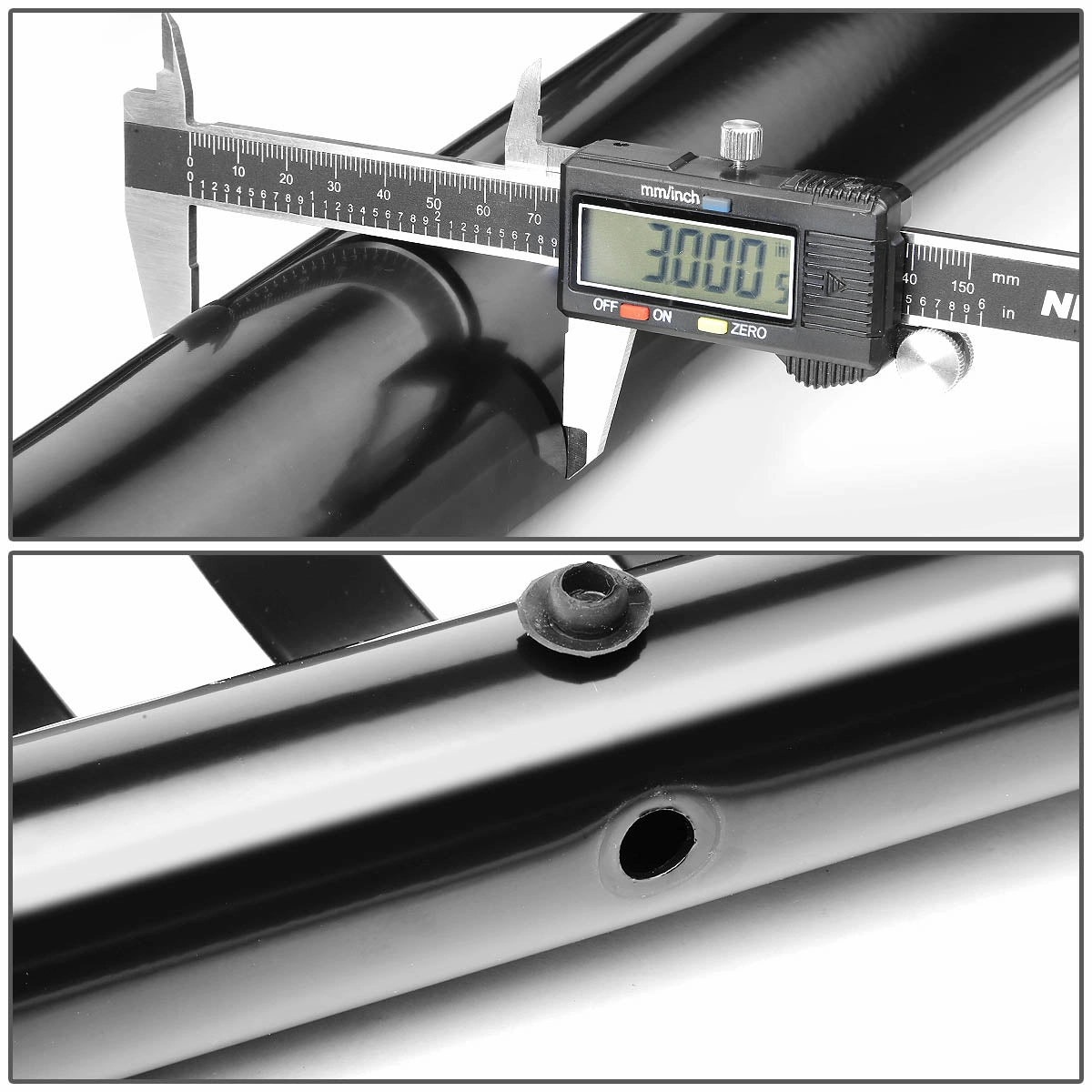 08-13 Toyota Highlander Bull Bar w/Skid Plate - Stainless Steel - Black
