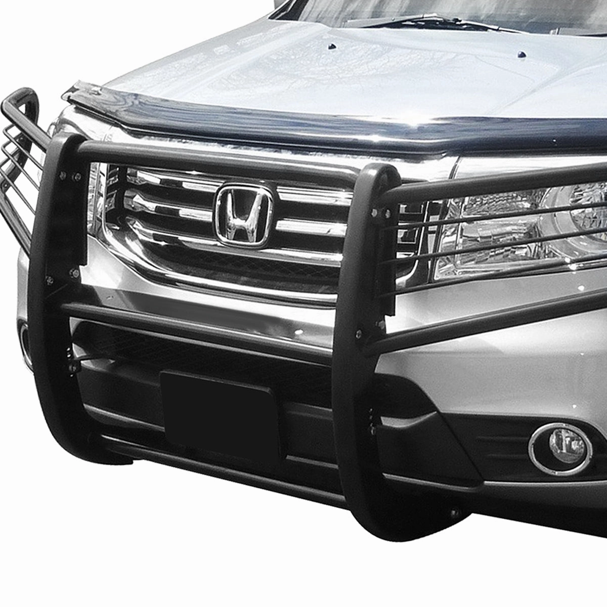09-15 Honda Pilot Brush Grille Guard - Steel - Black
