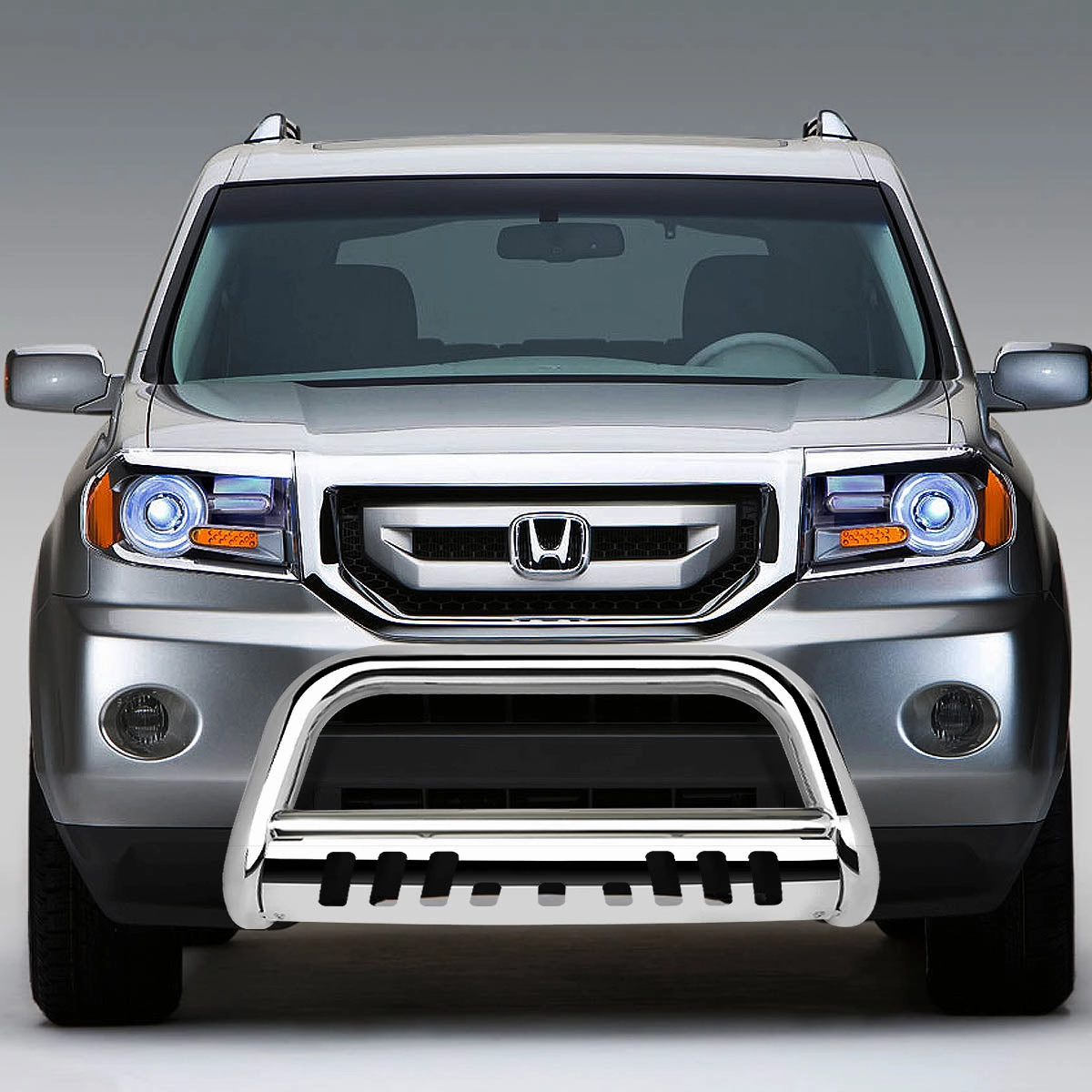 09-15 Honda Pilot Bull Bar w/Skid Plate - Stainless Steel