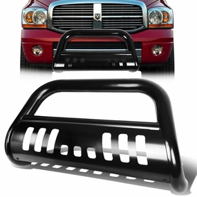 09-18 Dodge Ram 1500 Bull Bar w/Skid Plate - Stainless Steel - Black