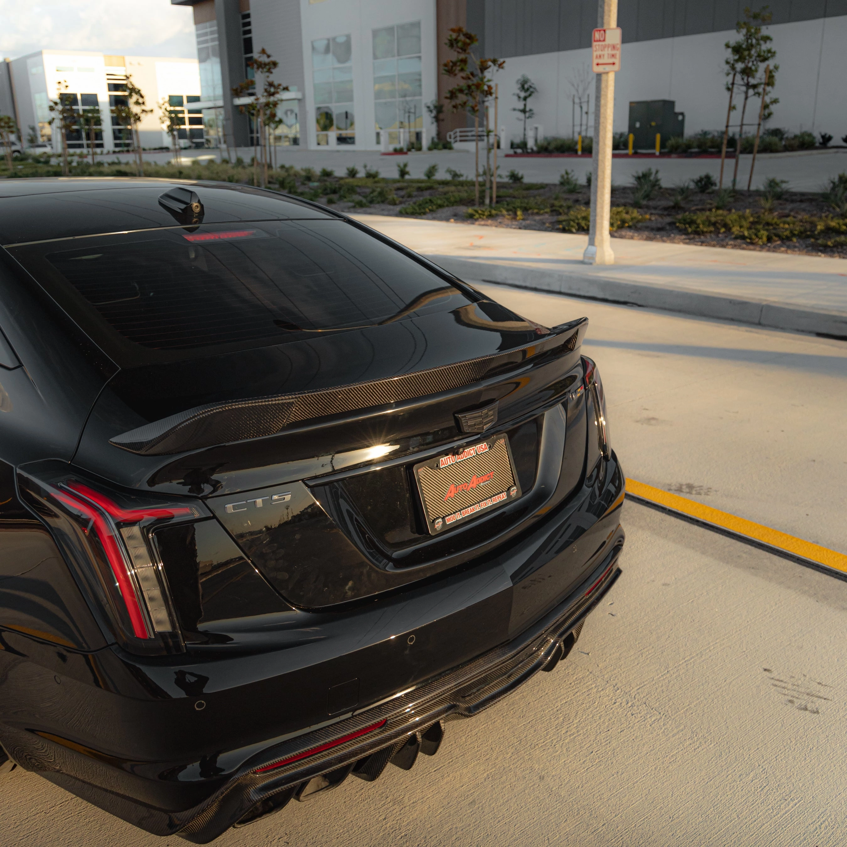 2022-2025 Cadillac CT5-V Blackwing Type-ST Gloss Carbon Fiber Rear Spoiler