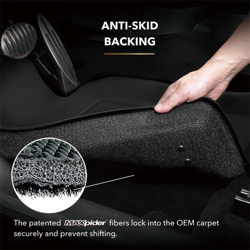 3D MAXpider 20  Hyundai Sonata Kagu 1st & 2nd Row Floormats - Black