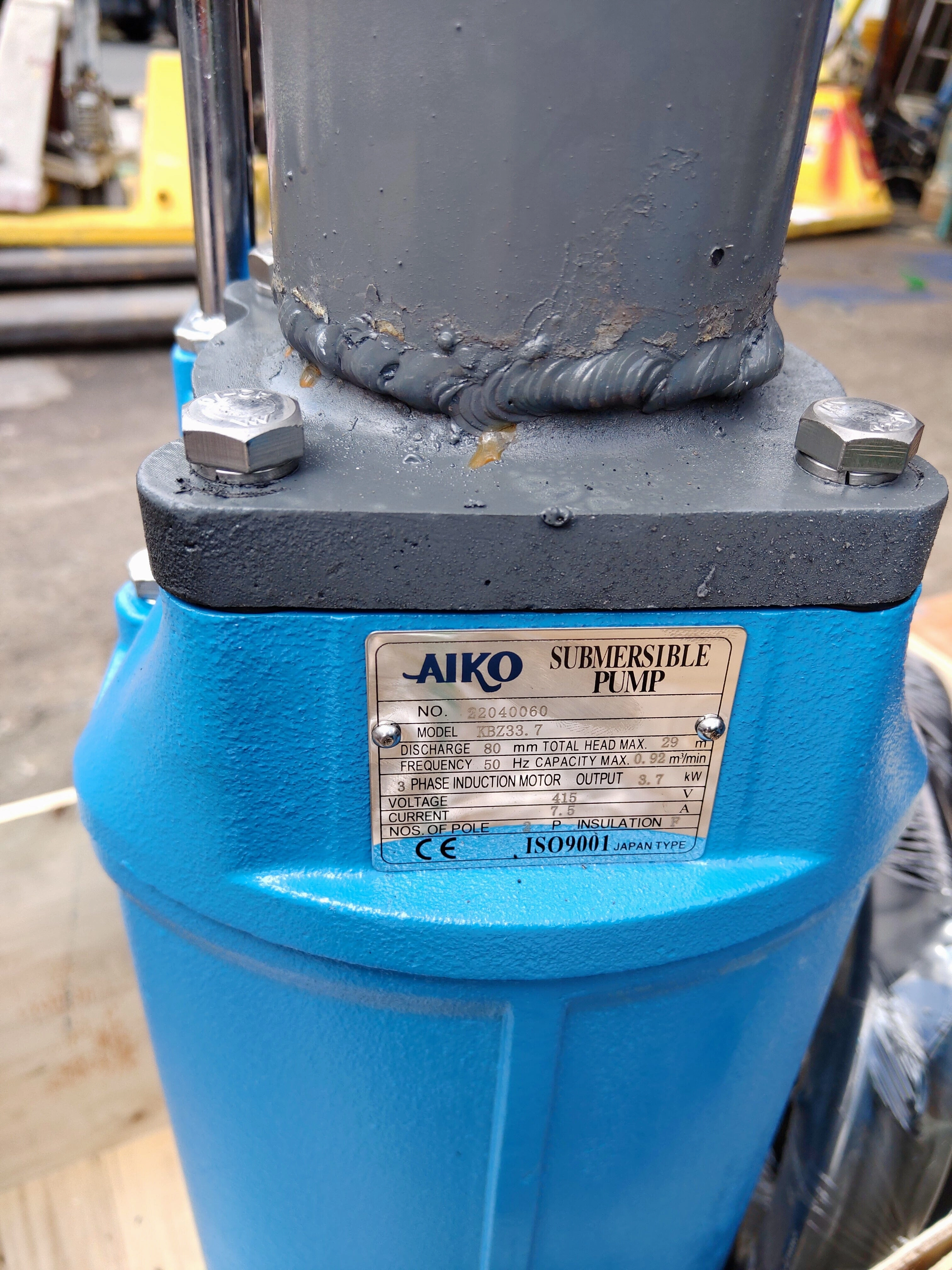 Aiko 3" 5HP 3.7KW 415V Submersible Drainage Pump | Model : KBZ33.7