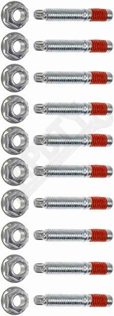 APDTY 113017 Exhaust Manifold Stud, Bolt, & Nut Set Pack Of 10