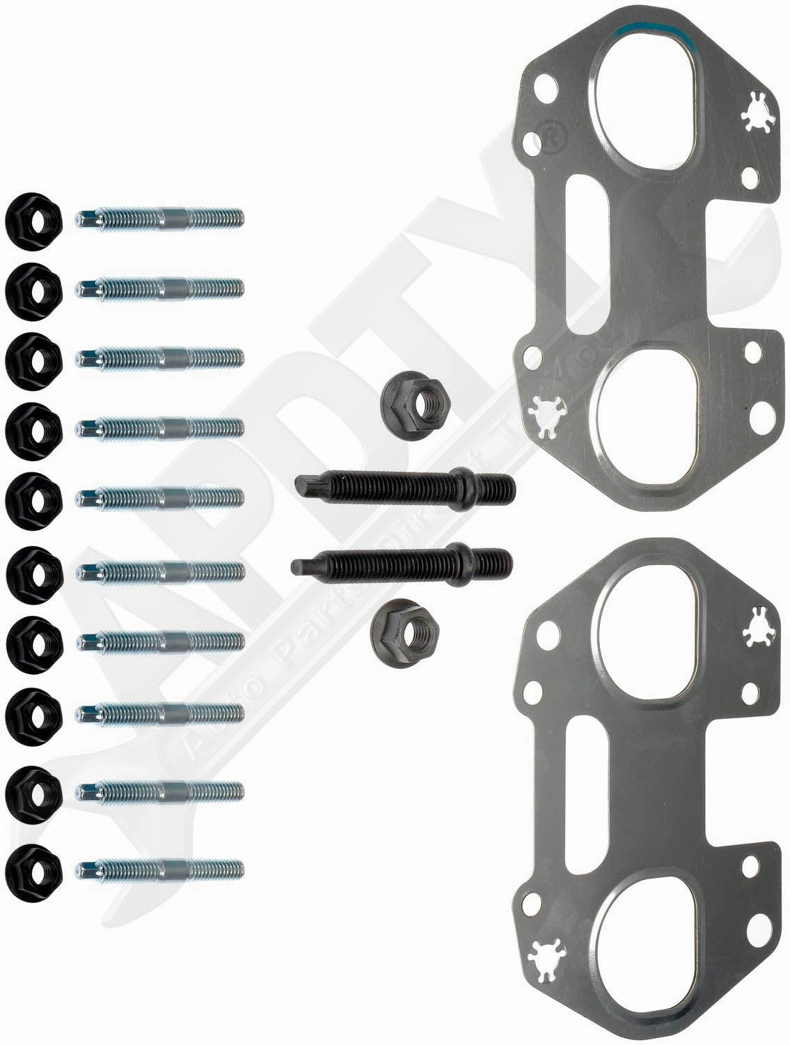APDTY 157806 Cast Iron Ceramic Coated Exhaust Manifold Kit Right Side 5.4L