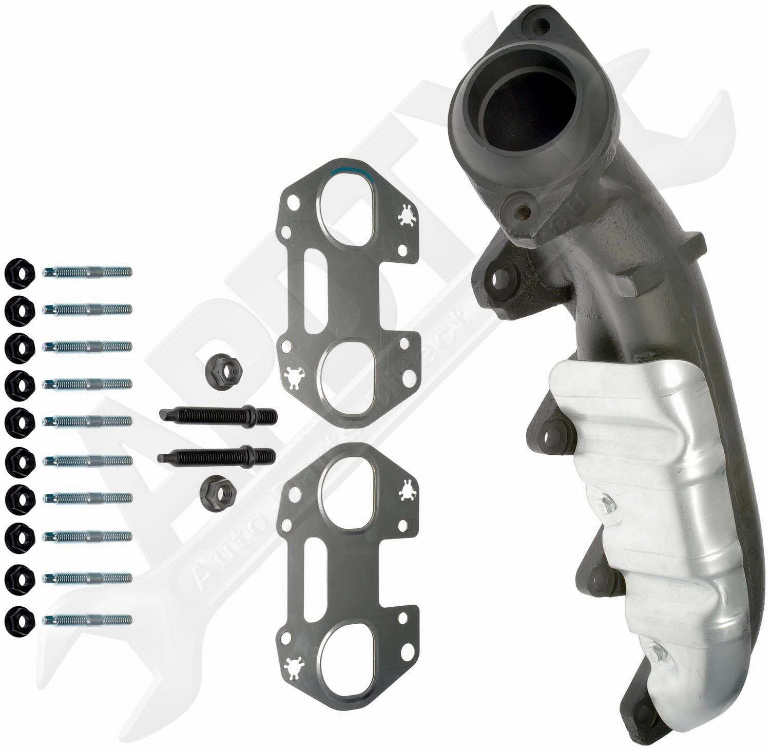 APDTY 157806 Cast Iron Ceramic Coated Exhaust Manifold Kit Right Side 5.4L