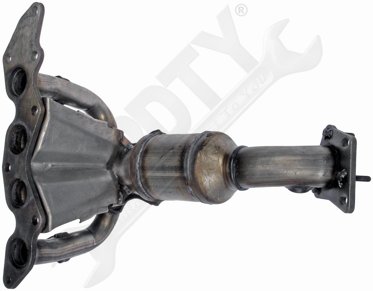 APDTY 157990 Exhaust Manifold w/Integrated Catalytic Converter - CARB Compliant