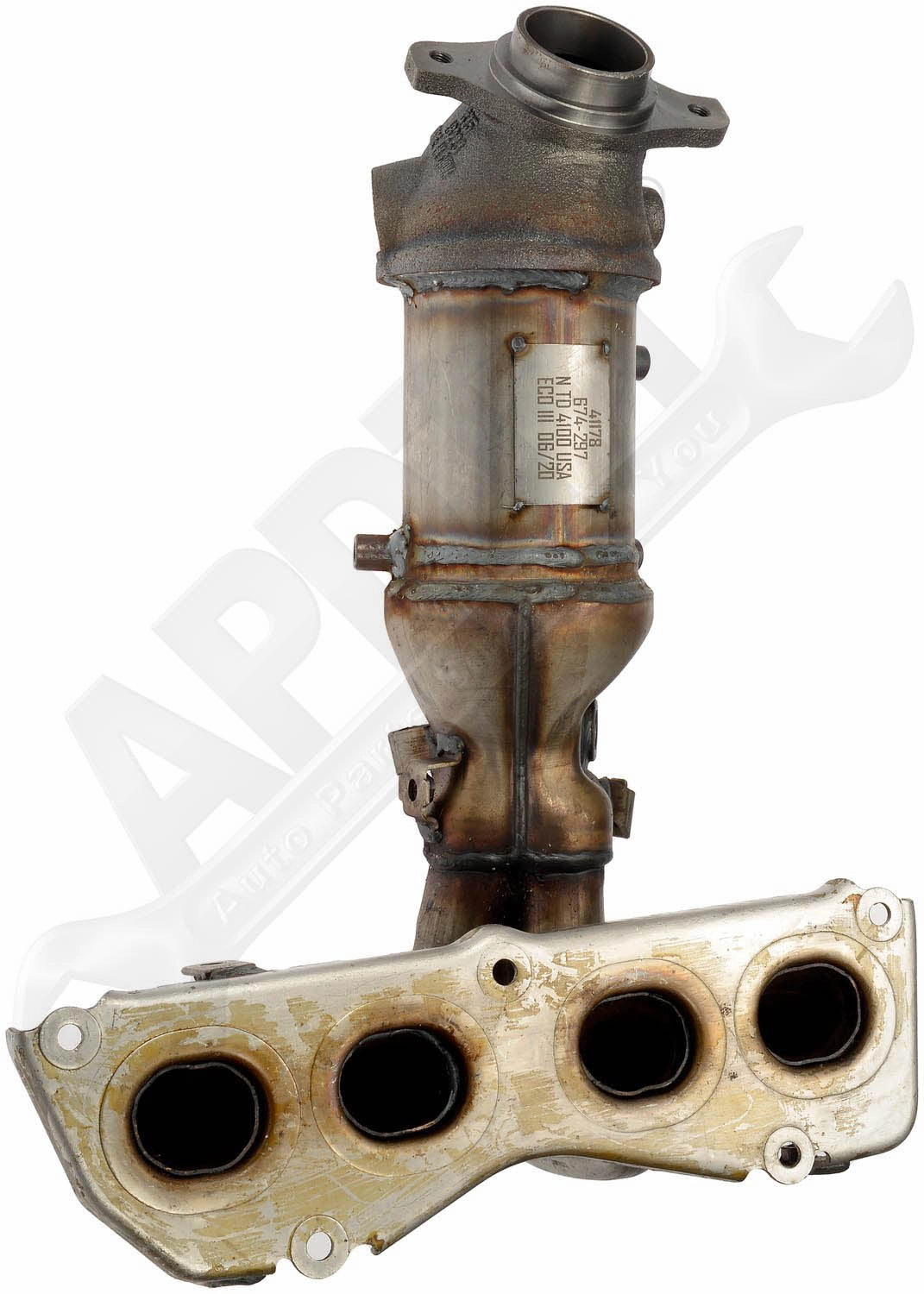 APDTY 157994 Catalytic Converter with Integrated Exhaust Manifold