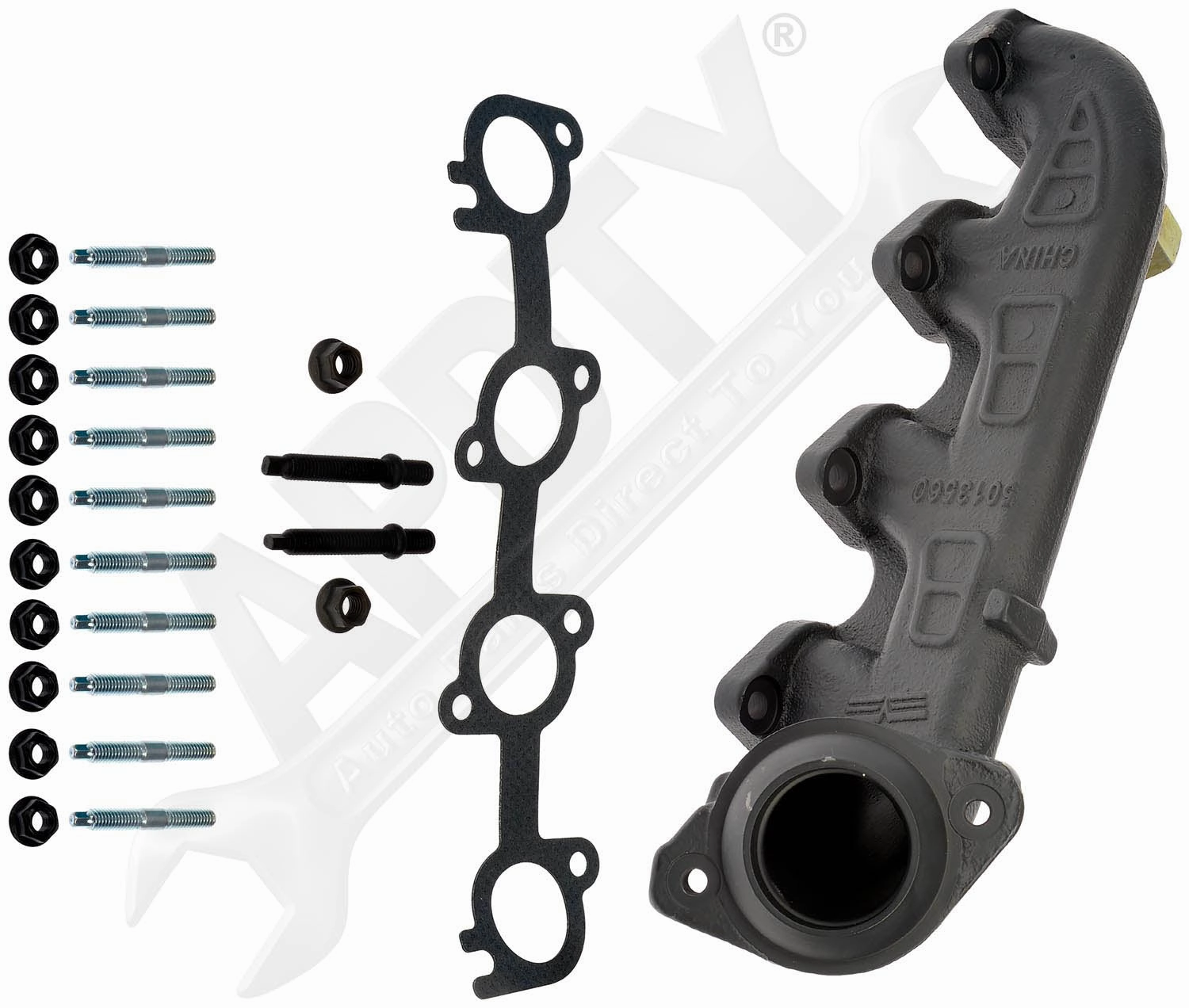 APDTY 158059 Ceramic Coated Exhaust Manifold Kit - Left Side