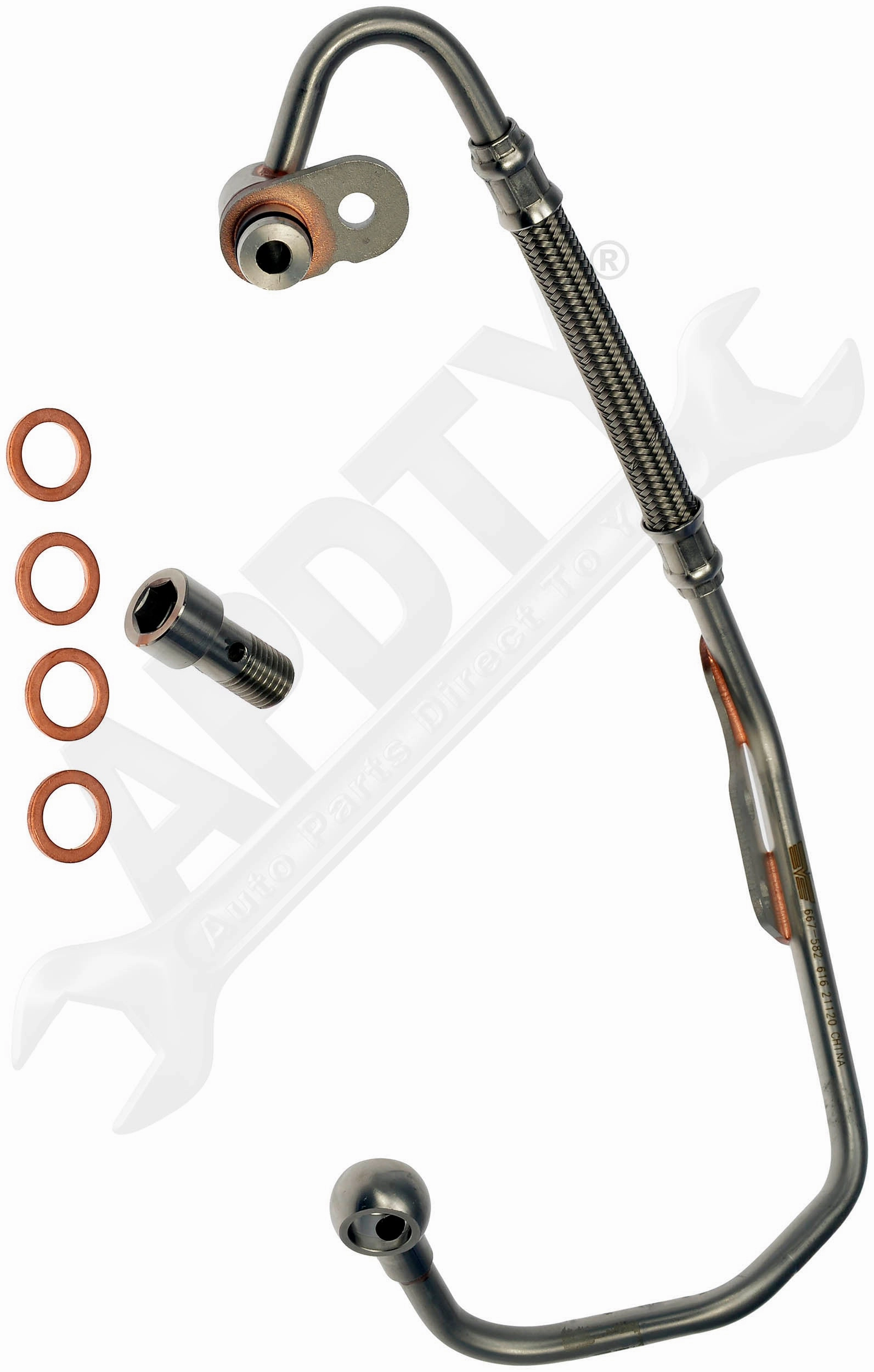 APDTY 158888 Engine Turbocharger Oil Supply Line