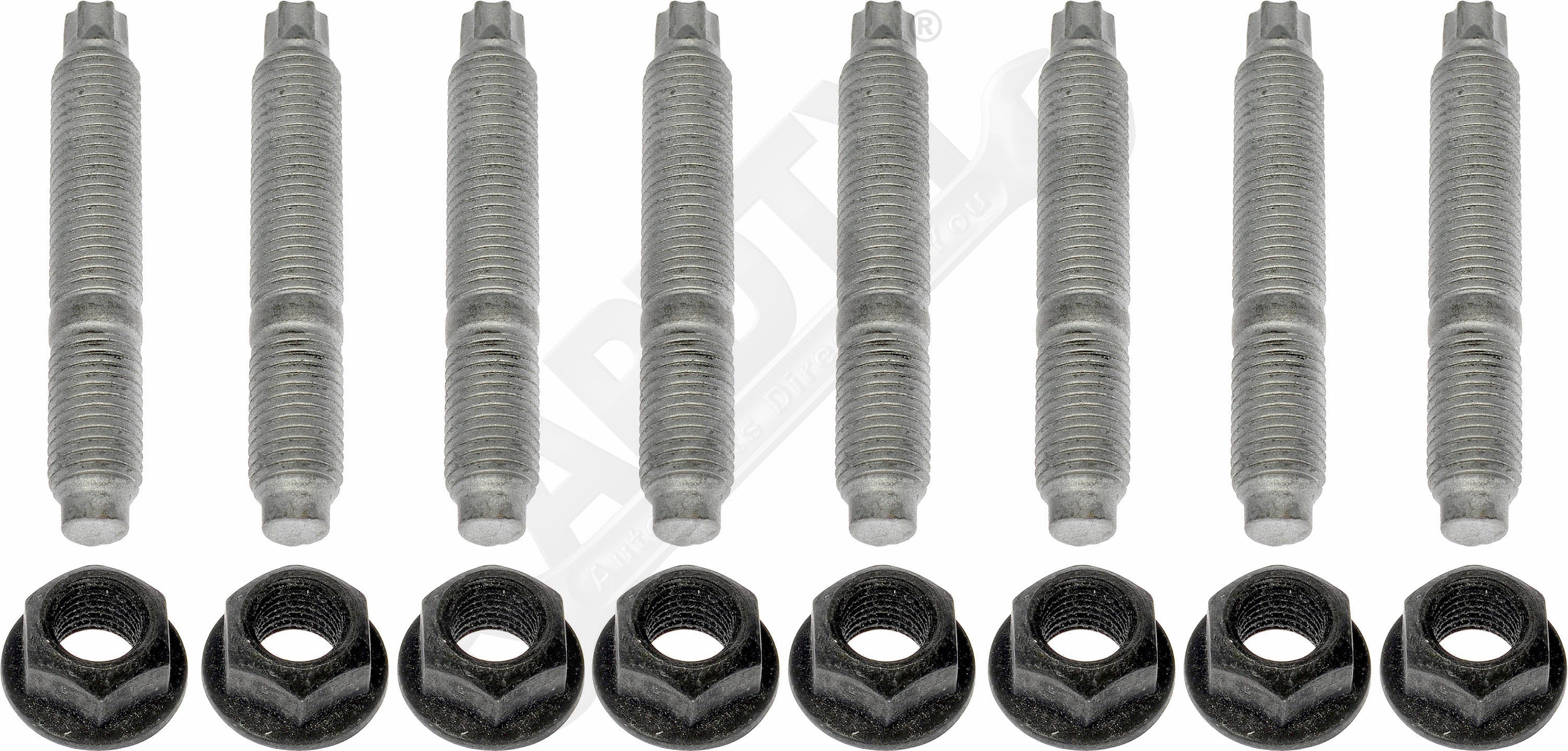 APDTY 159896 Cylinder Head To Exhaust Manifold 8 Pcs Stud & Nut Hardware Kit