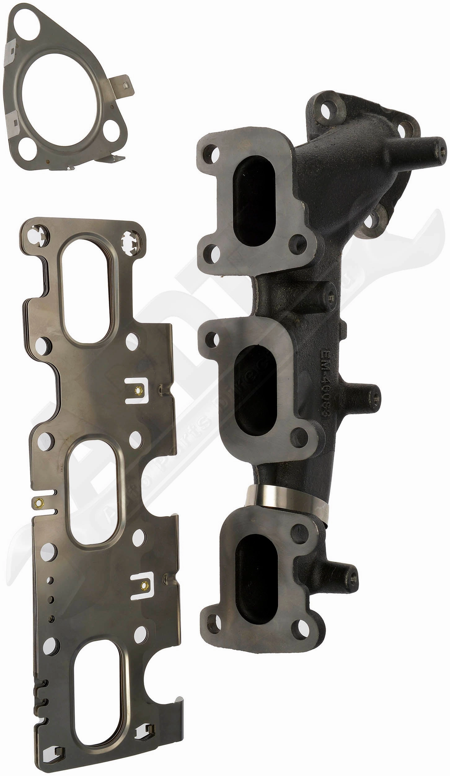 APDTY 160648 Right Side Engine Exhaust Manifold Kit - Models with Turbo
