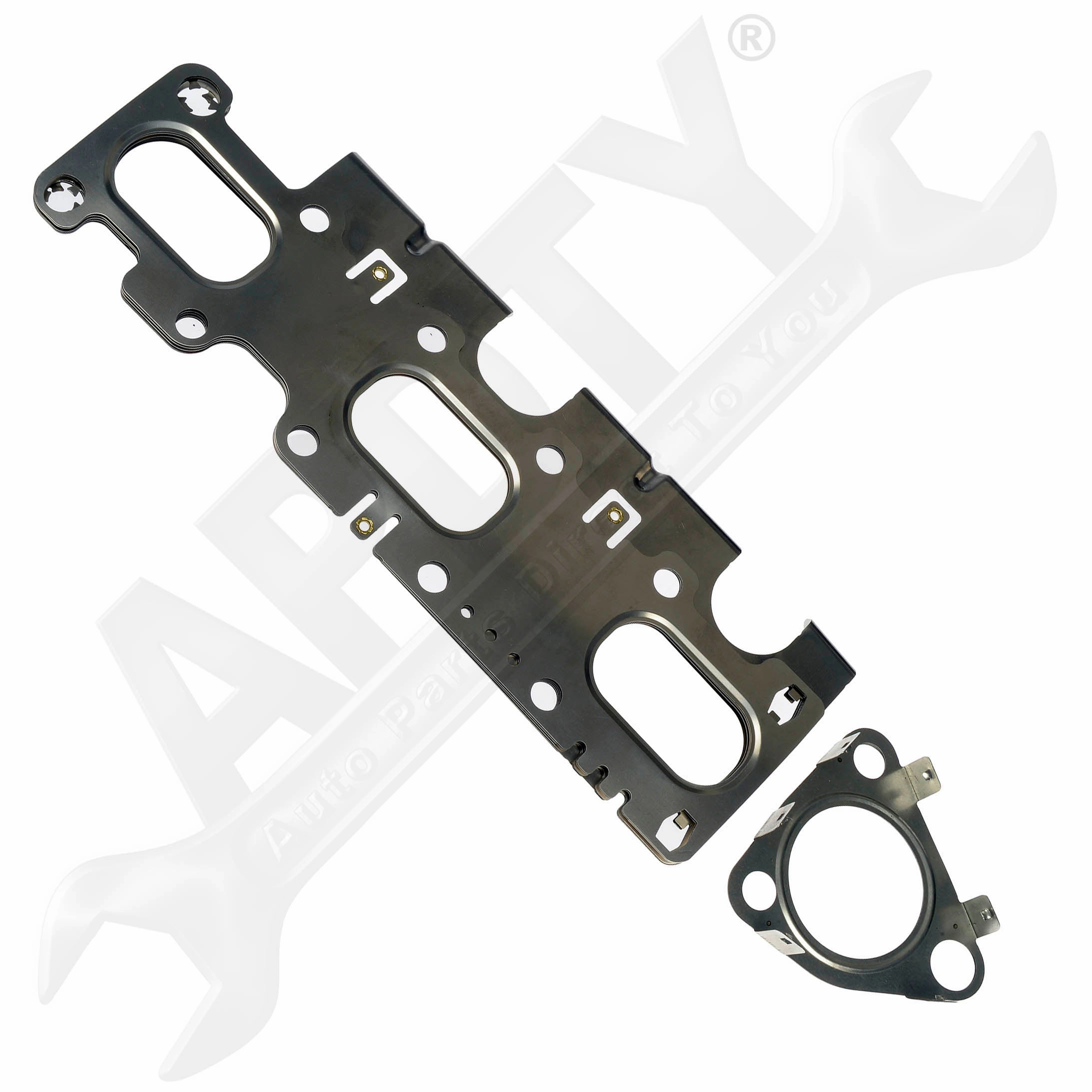 APDTY 161423 Driver Side Exhaust Manifold Kit - (Models with Turbocharger)
