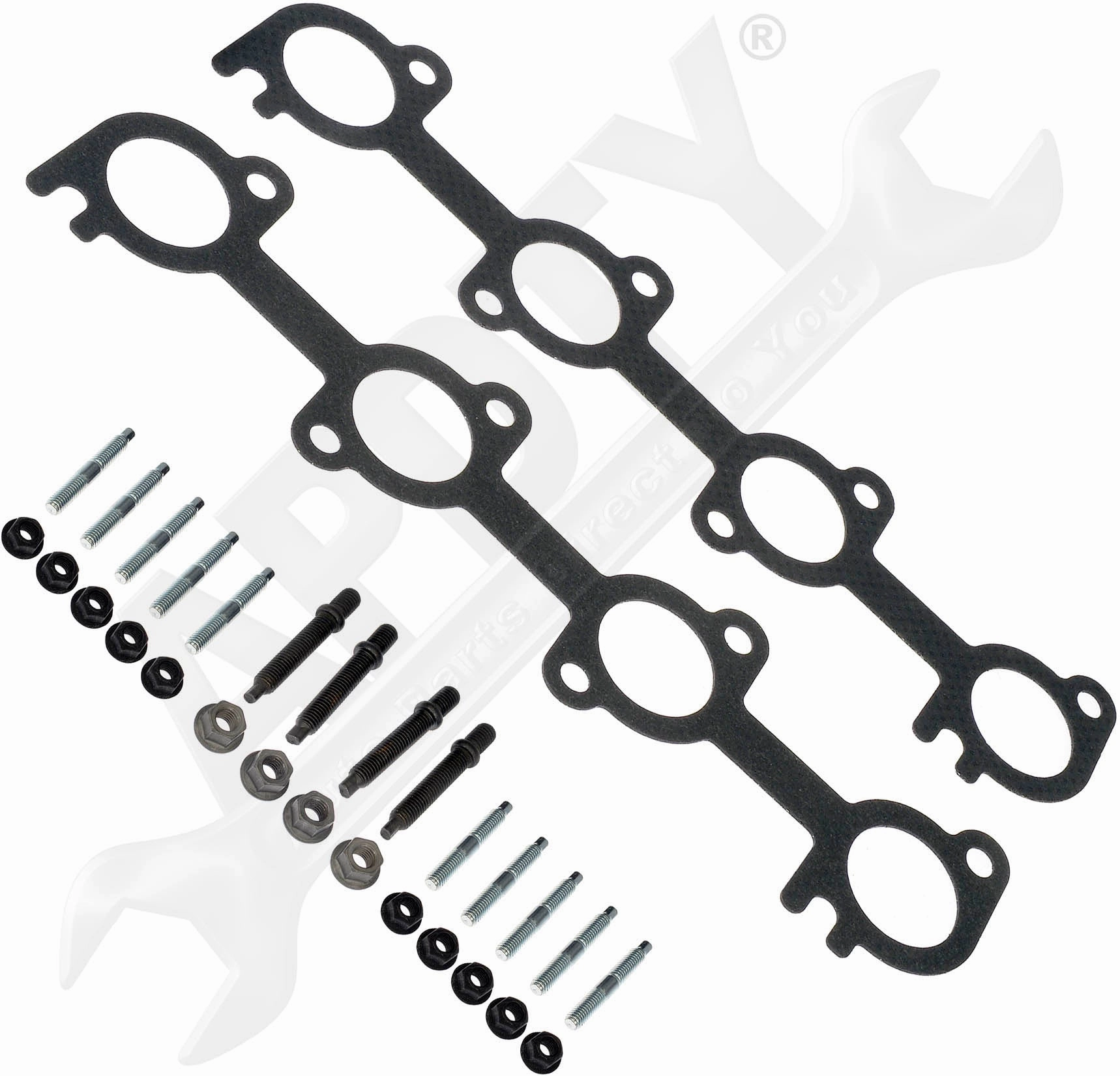 APDTY 163323 Exhaust Manifold Hardware And Gasket Kit