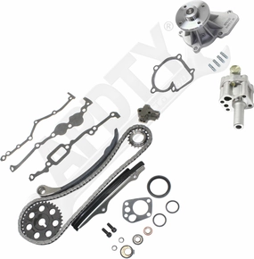 APDTY 172519 Timing Chain Kit 3-pc Kit with Oil Pump and Water Pump