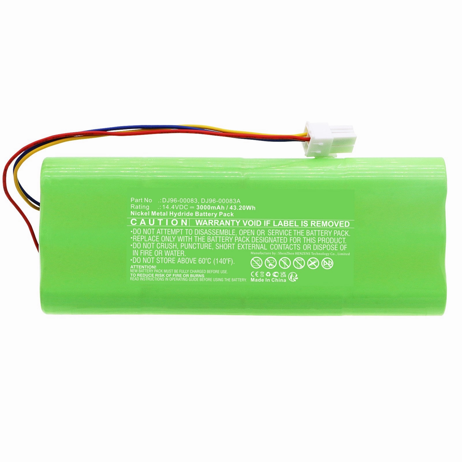 Batteries N Accessories BNA-WB-H18108 Vacuum Cleaner Battery - Ni-MH, 14.4V, 3000mAh, Ultra High Capacity - Replacement for Samsung DJ96-00083 Battery